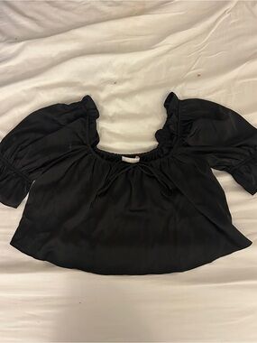 Wayf Misti Convertible Neck Stretch Satin Top Size Extra Small